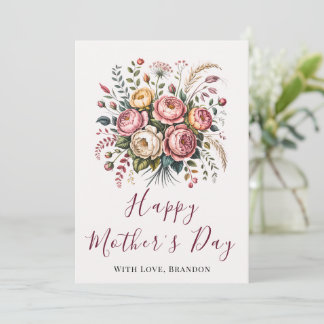 Carte Botanical Floral Happy Mothers Day Card