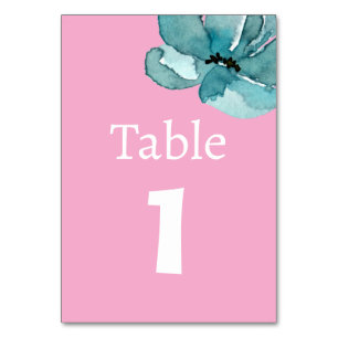 Carte Botanique Aquarelle rose et blanc