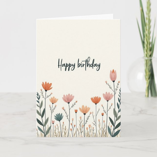 Carte Botanique d'Anniversaire (Devant)