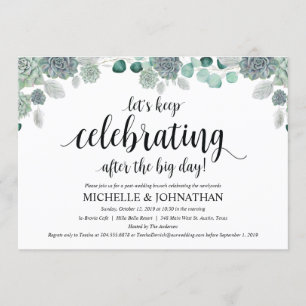 Carte botanique d'invitation de brunch de mariage