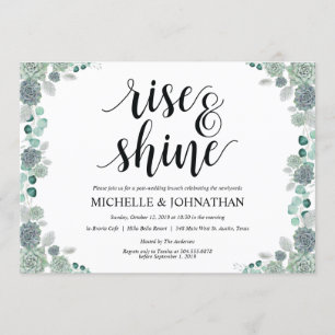 Carte botanique d'invitation de brunch de mariage