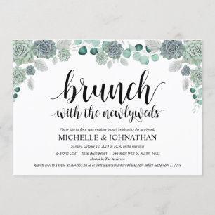 Carte botanique d'invitation de brunch de mariage
