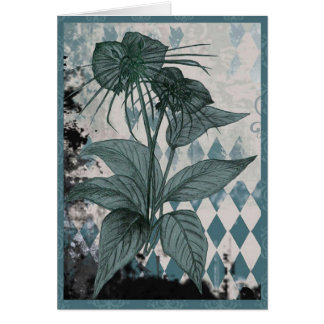 Carte botanique d'usine turquoise de batte