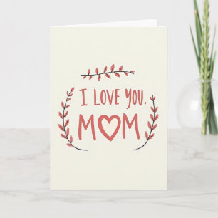 Carte botanique Je t'aime maman
