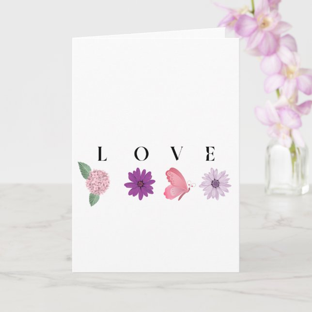 Carte Botanique romantique pour la Saint-Valentin ou un  (Orchidée)
