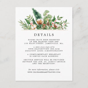 Carte Botanique Rustique D'Hiver Mariage