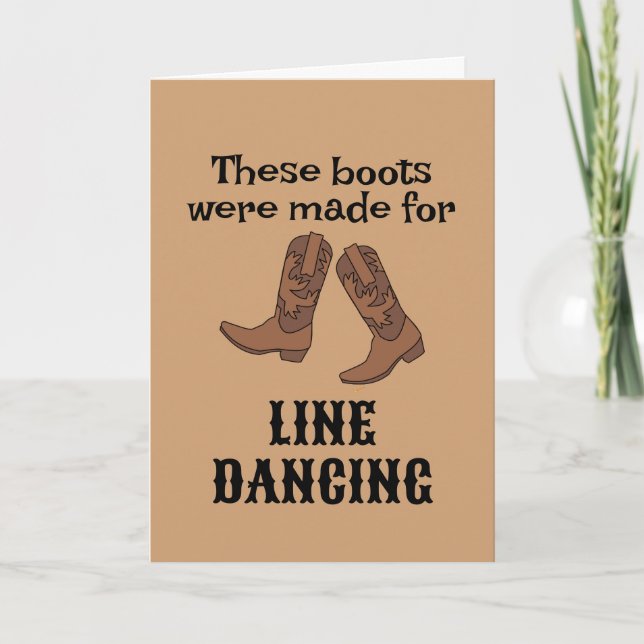 Carte Bottes Cowboy pour Line Dancer Line Dancing Annive (Devant)