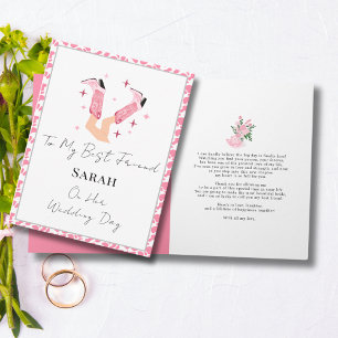 Carte Bottes de cow-boy roses et bulles Félicitations Ma