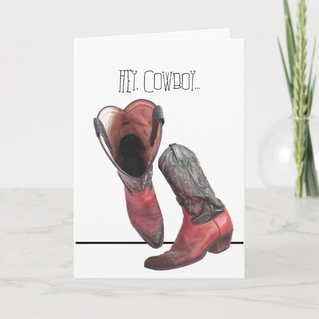 Carte Bottes de cowboy de l'Ouest Anniversaire (Devant)
