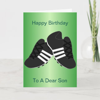 Carte Bottes De Football Fils Personnalisé Anniversaire