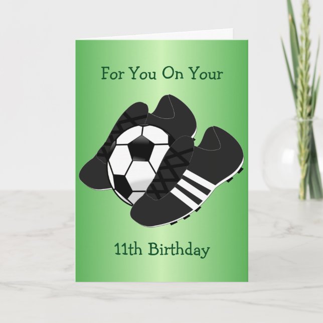 Carte Bottes de football personnalisées 11e anniversaire (Devant)