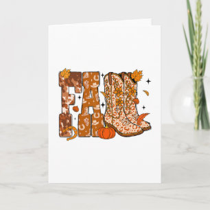 Carte Bottes occidentales d'automne Cowgirl Halloween Th