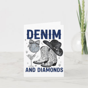 Carte Bottes occidentales pour femmes en denim et diaman