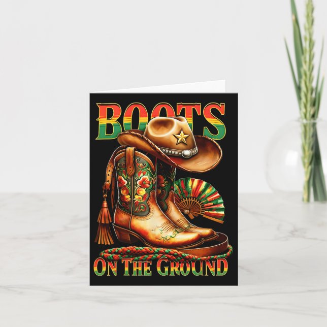 Carte Bottes Sur Le Sol Boot JunetDix Black Cowgirl (Devant)