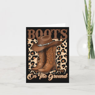 Carte Bottes Sur Le Terrain Cowboy Casquette Rodeo Boots