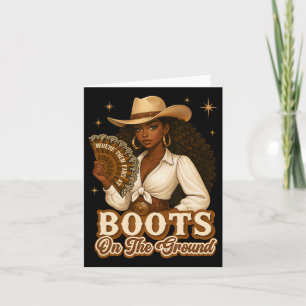 Carte Bottes Sur Le Terrain Junetten Cowgirl Où Ils