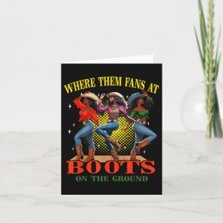 Carte Bottes Sur Le Terrain Junetten Cowgirl Où Ils