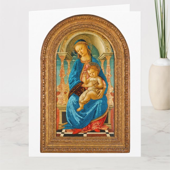 Carte Botticelli (1445-1510) Madonna & Child Enthroned (Devant)