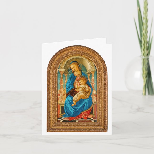 Carte Botticelli (1445-1510) Madonna & Child Enthroned (Devant)