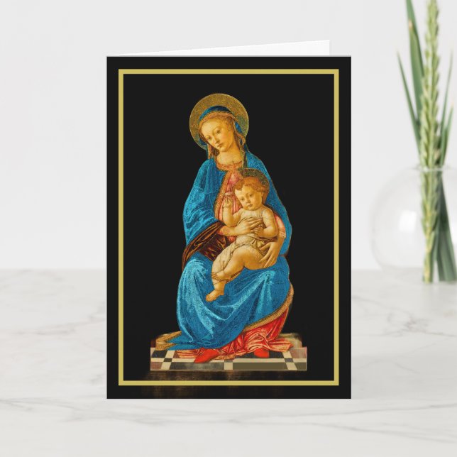 Carte Botticelli Madone et Enfant Enthronisés (Devant)
