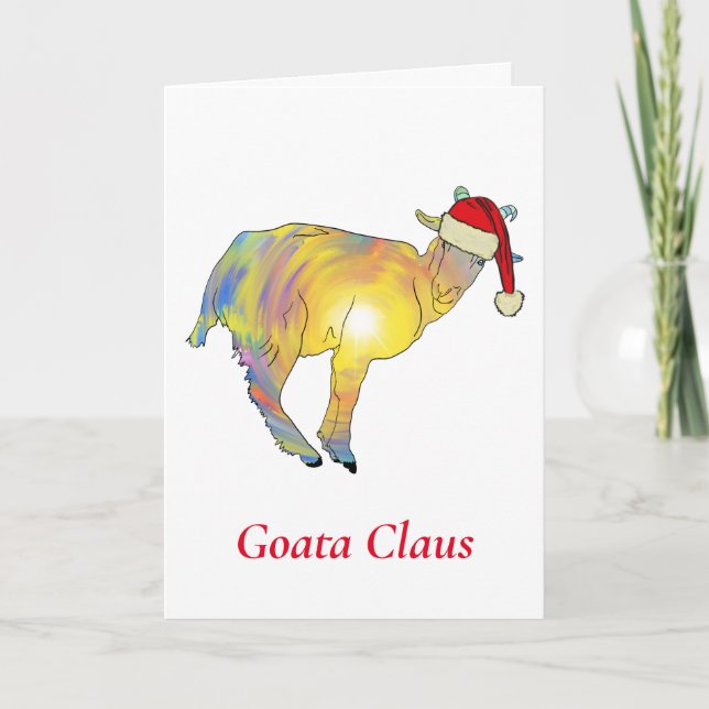 Carte Bouc drôle un Claus humour de Noël (Devant)