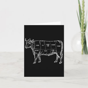 Carte Boucher Boucher Vache Barbecue Viande Lover Cadeau