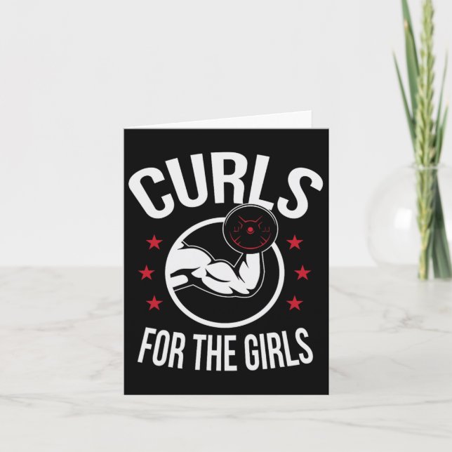 Carte Boucles Pour Les Filles Funny Bodybuilding Poids-l (Devant)