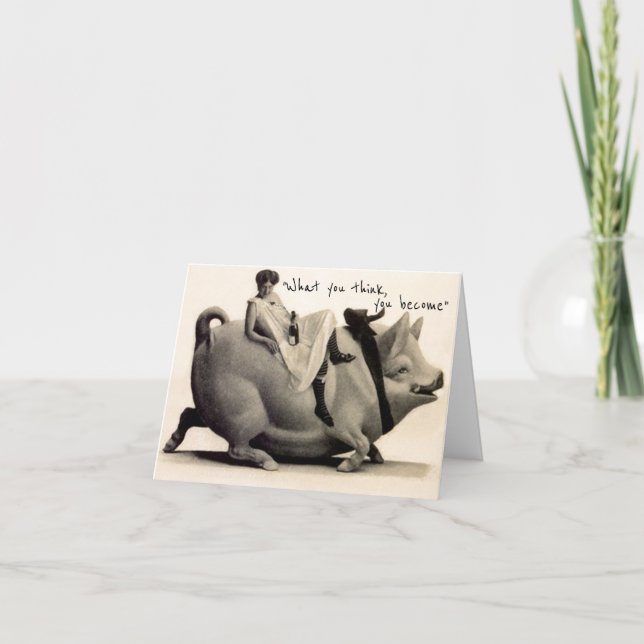 Carte Bouddha Ce que vous pensez devenir une image antiq (Devant)