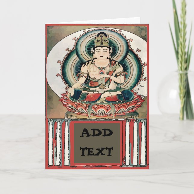 Carte Bouddha, Félicitations, ajoutez du texte (Devant)