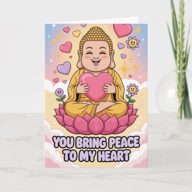 Carte Bouddha Paix Mon Cœur Pleine Conscience Bouddhiste (Devant)