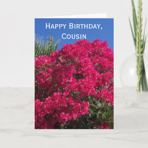Carte Bougainvilliers Personnalisé Cousin Anniversaire