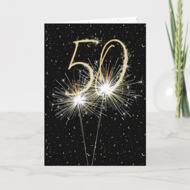 Carte Bougie d'anniversaire 50 ans (Devant)