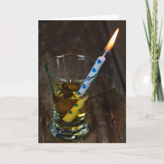 Carte bougie d'anniversaire en verre tourné (Devant)