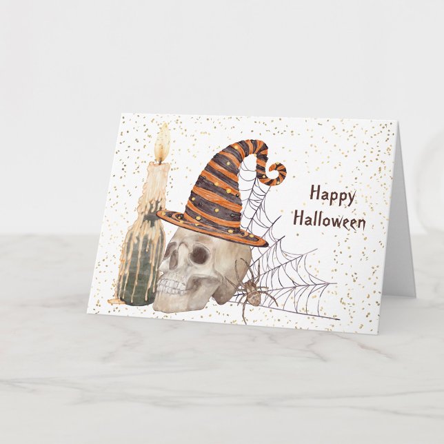 Carte Bougie Toile d'Araignée Squelette d'Halloween (Créateur téléchargé)