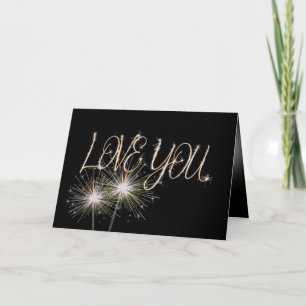 Carte Bougies d'amour sur fond noir