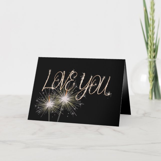 Carte Bougies d'amour sur fond noir (Devant)