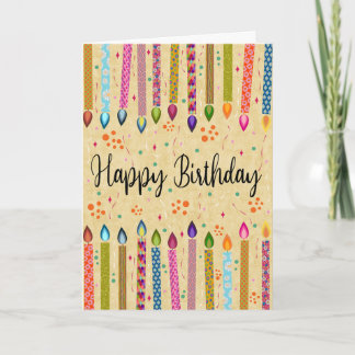 Carte Bougies d'anniversaire colorées Motifs pour tout l