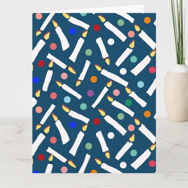 Carte Bougies d'anniversaire et pois (Devant)