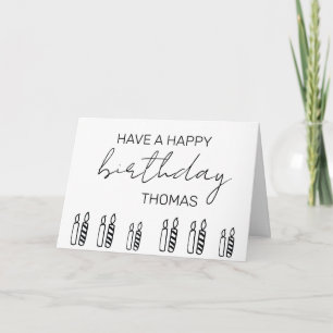 Carte Bougies d'anniversaire personnalisées Minimalistes