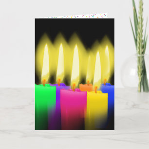 Carte Bougies d'anniversaire sur noir