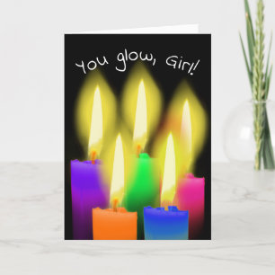 Carte Bougies D'Anniversaire Sur Noir