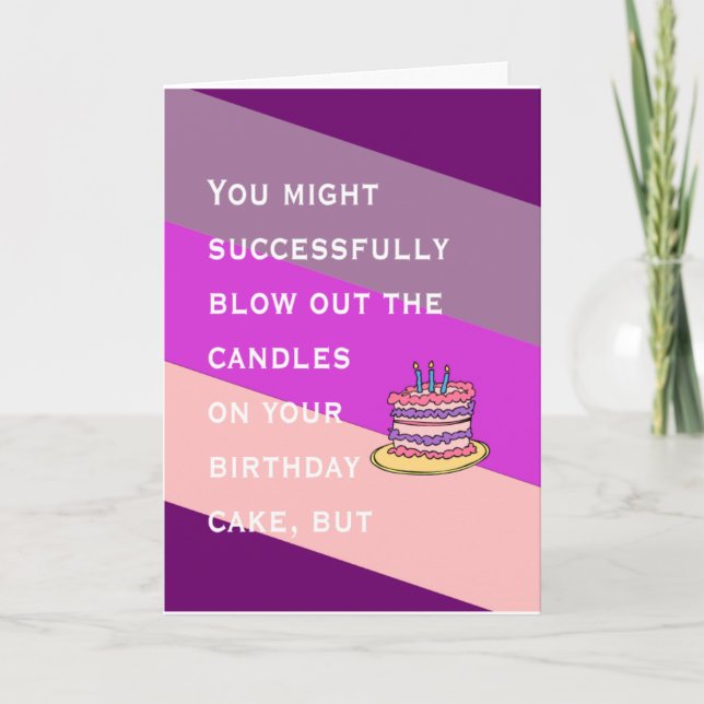 Carte bougies de gâteau d'anniversaire mignon souhait (Devant)