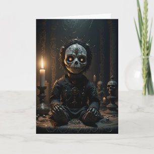 Carte Bougies de poupée vaudou crânes Halloween
