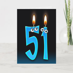 Carte Bougies du 51e anniversaire
