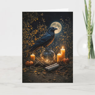 Carte Bougies noires magnifiques de Samhain et lune