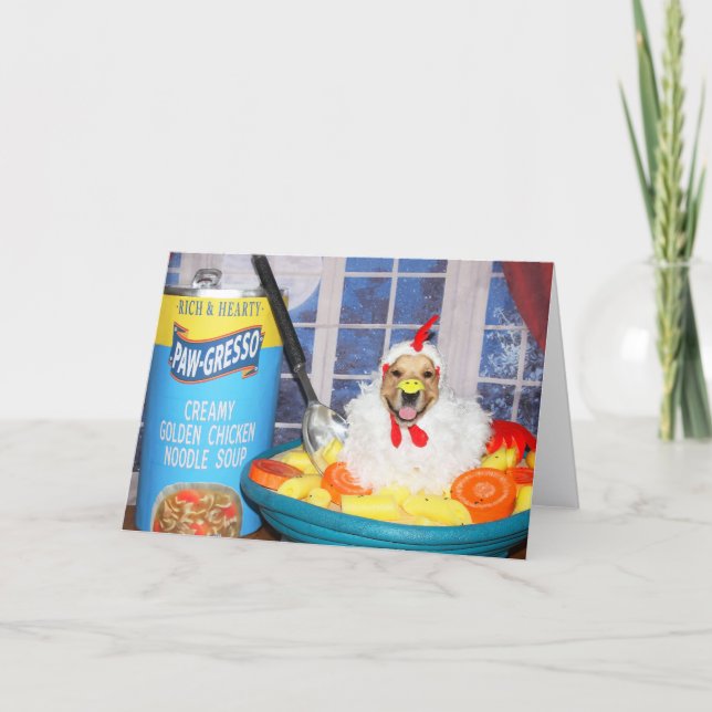 Carte Bouillon de poulet Golden Retriever (Devant)