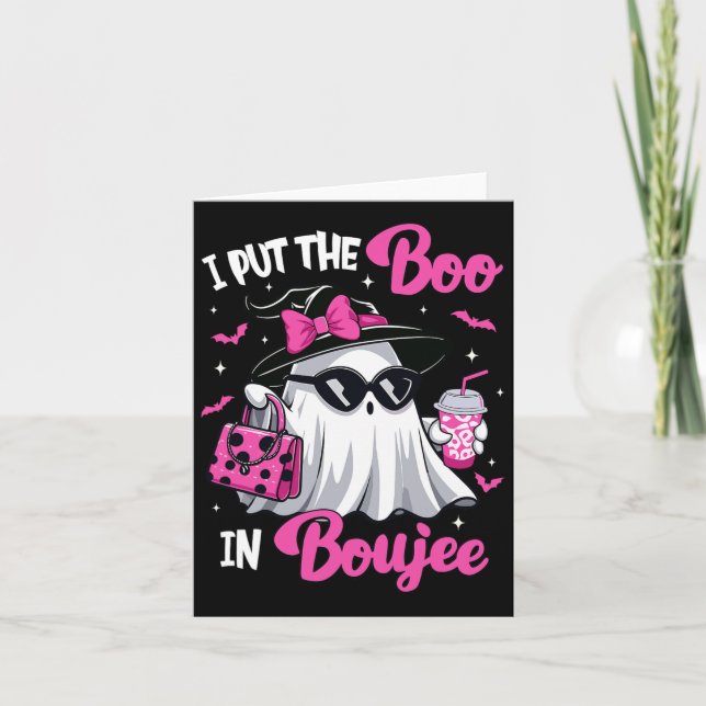 Carte Boujee Boo Jee Éffrayant Citrouille d'Halloween ro (Devant)