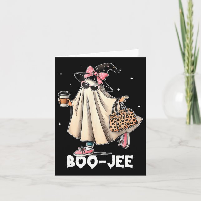 Carte Boujee Boo Jee Éffrayant Citrouille d'Halloween ro (Devant)