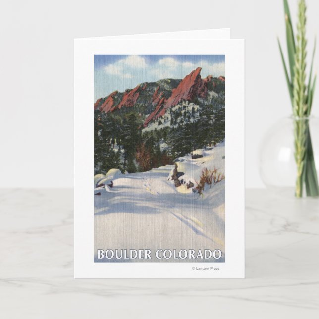 Carte Boulder, Colorado - Flatirons en hiver (Devant)