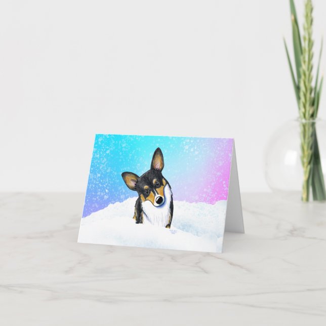 Carte Boule à neige Corgi (Devant)